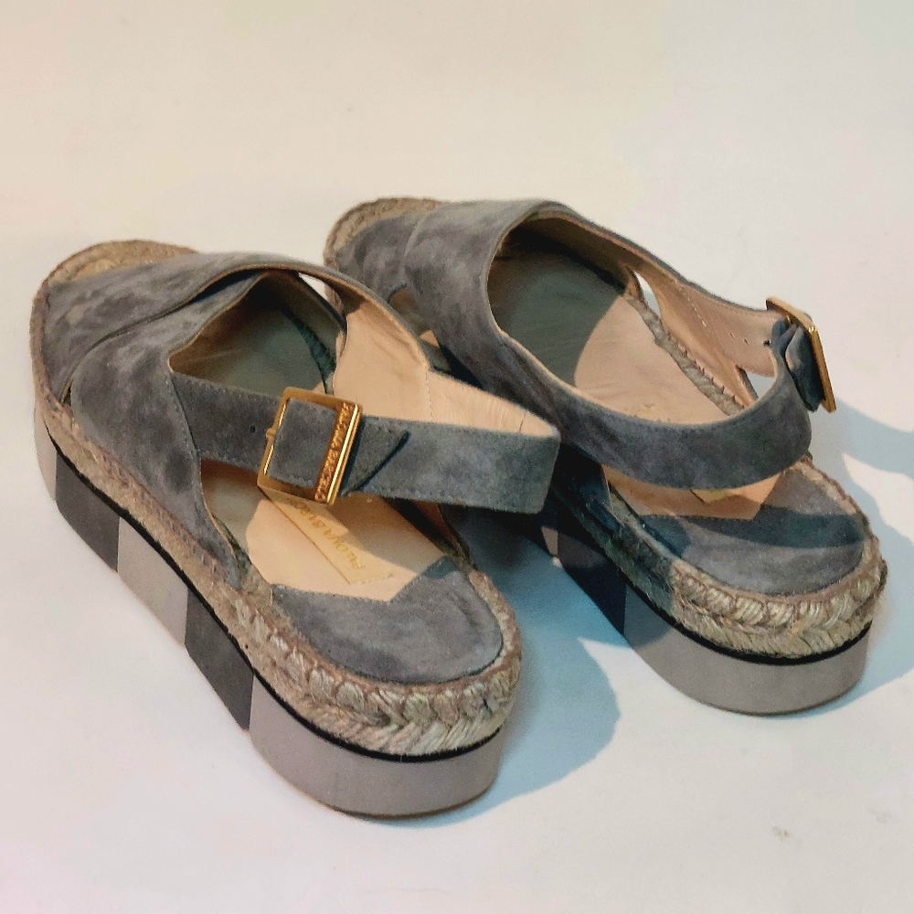 Paloma Barcelo grey microsuede espadrille flatform slingback sandals, EU41, new - Picture 4 of 15